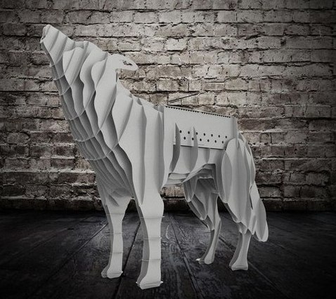 Lobo 3D Aullando: Modelado y Diseño