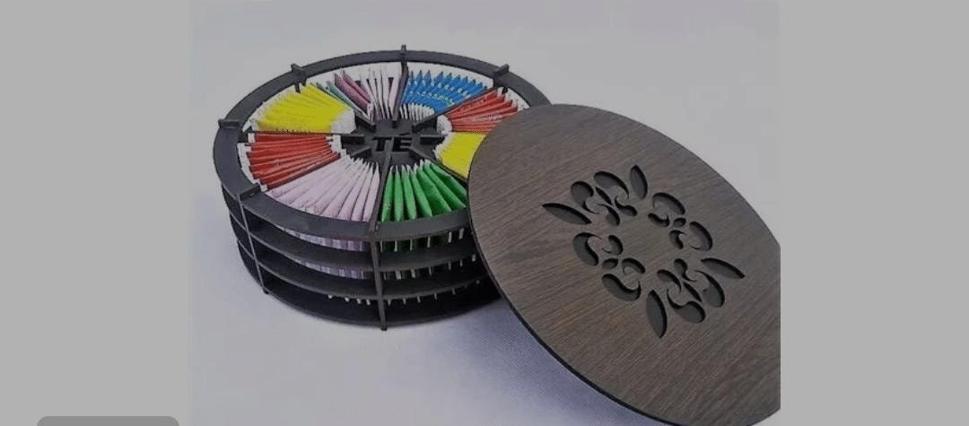 Caja circular para almacenar té