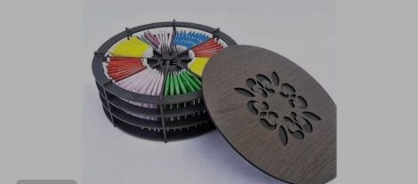Caja circular para almacenar té