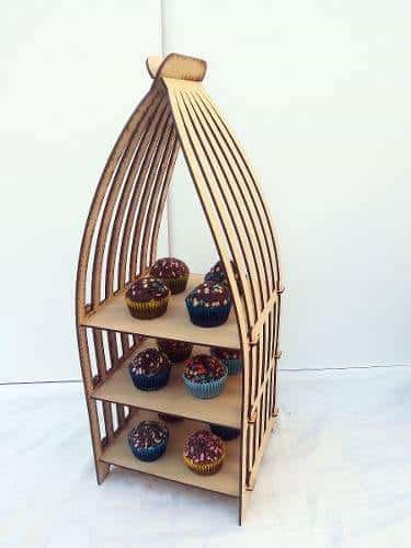 Canasta para exhibir cupcakes atractivamente