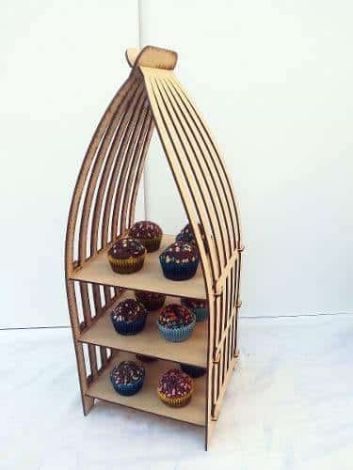Canasta para exhibir cupcakes atractivamente