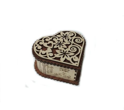 Caja de regalo con forma de corazón