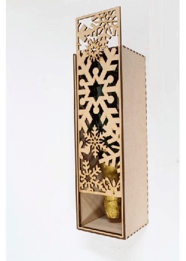 Caja de vino "Copo de Nieve" - Diseño Elegante y Festivo
