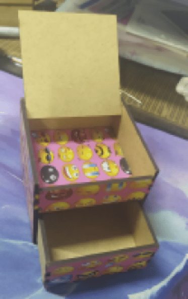 Caja de almacenamiento de dos compartimentos