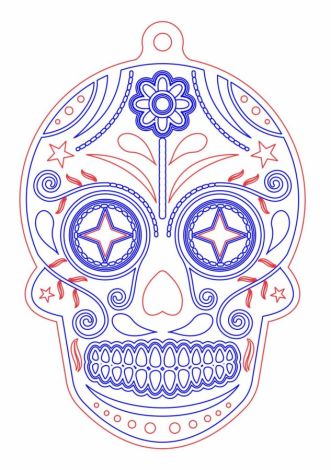 Esfera de Calavera con Diseño de Espirales