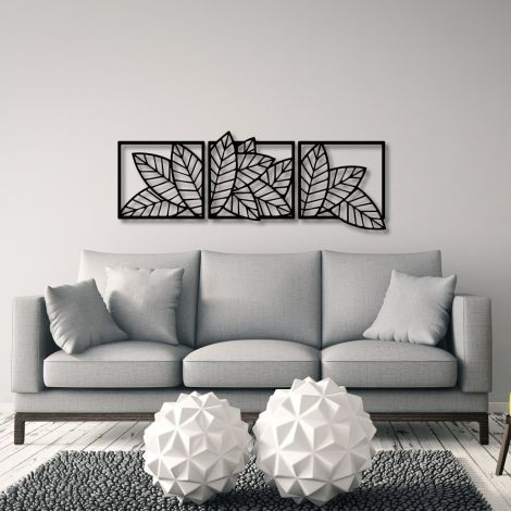 Trío de Cuadros Decorativos "Hojas"