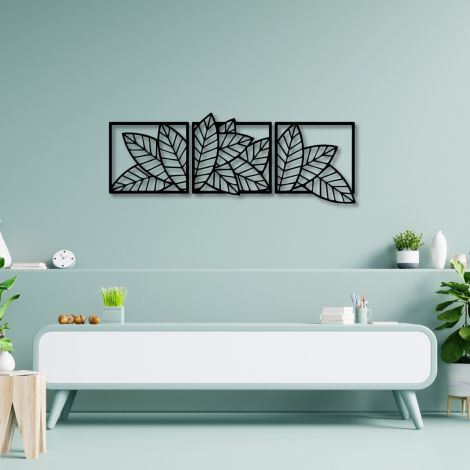 Trío de Cuadros Decorativos "Hojas"