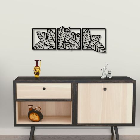 Trío de Cuadros Decorativos "Hojas"