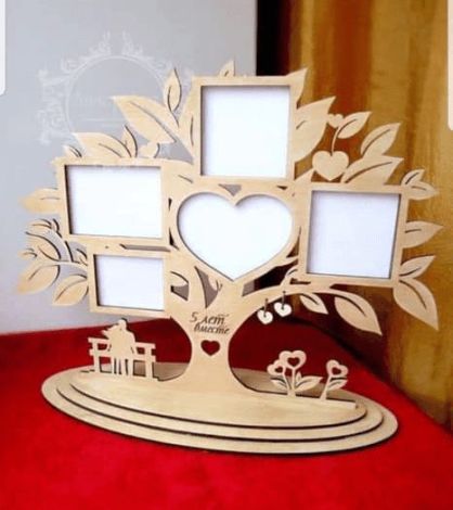 Portarretrato Árbol de Corazón: Decoración Creativa para el Hogar