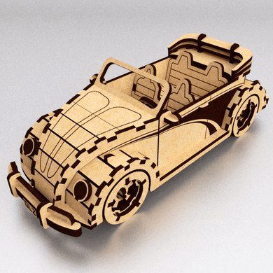 Auto descapotable en 3D