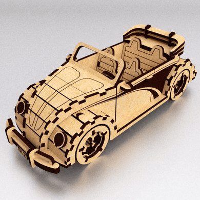 Auto descapotable en 3D