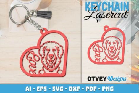 Llavero Love Dog para corte láser y CNC
