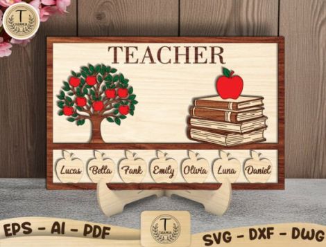 Letrero personalizado para profesor ideal para corte láser y CNC