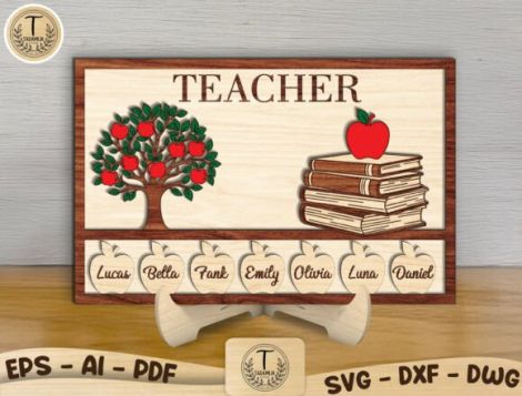 Letrero personalizado para profesor ideal para corte láser y CNC
