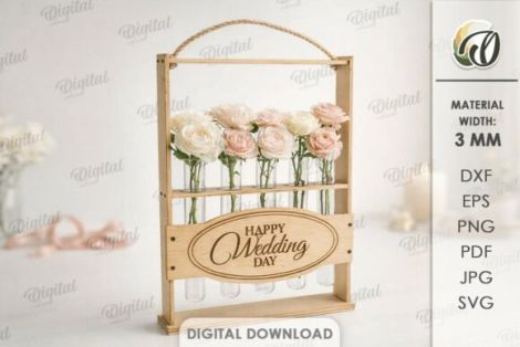 Paquete de marcos florales con tubos de vidrio para decoración