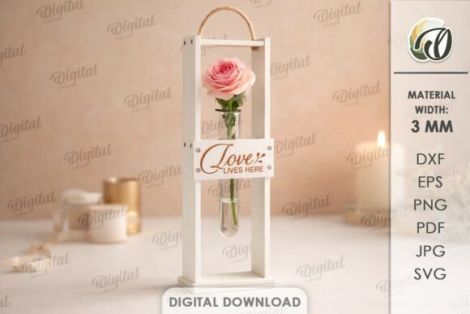 Paquete de marcos florales con tubos de vidrio para decoración