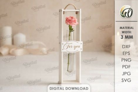 Paquete de marcos florales con tubos de vidrio para decoración