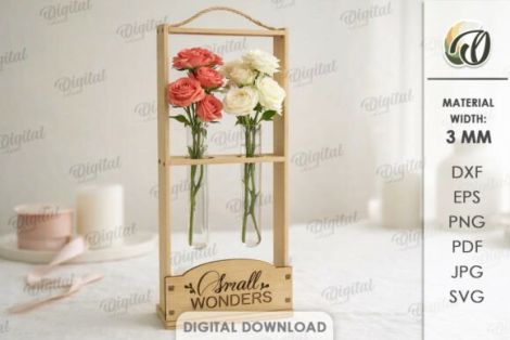 Paquete de marcos florales con tubos de vidrio para decoración