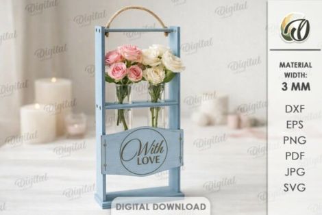 Paquete de marcos florales con tubos de vidrio para decoración