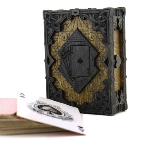 Caja de baraja para cartas con diseños vectoriales para corte láser CNC