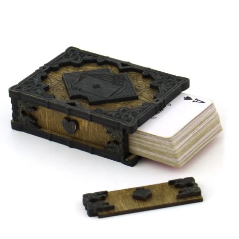 Caja de baraja para cartas con diseños vectoriales para corte láser CNC