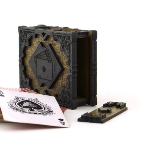 Caja de baraja para cartas con diseños vectoriales para corte láser CNC