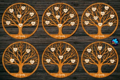 Árbol genealógico para corte láser y CNC, archivos SVG y DXF incluidos