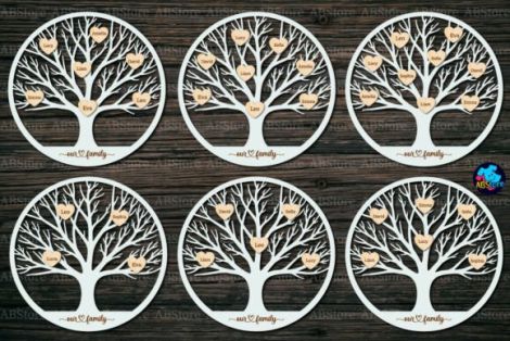 Árbol genealógico para corte láser y CNC, archivos SVG y DXF incluidos
