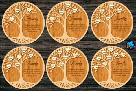 Árbol genealógico para corte láser y CNC, ideal para diseño familiar