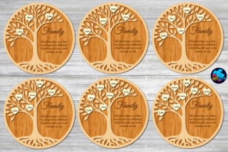 Árbol genealógico para corte láser y CNC, ideal para diseño familiar