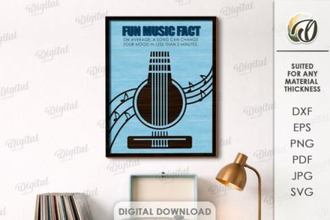Decoraciones musicales para corte láser CNC ideal para bricolaje y manualidades