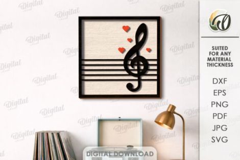 Decoraciones musicales para corte láser CNC ideal para bricolaje y manualidades
