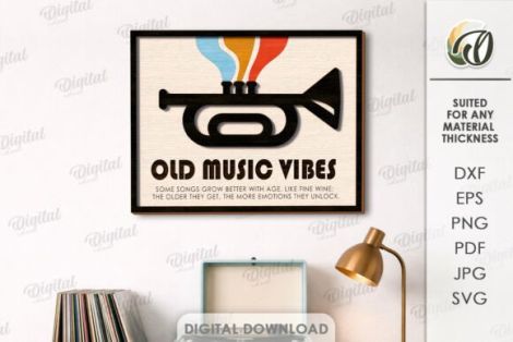 Decoraciones musicales para corte láser CNC ideal para bricolaje y manualidades