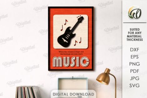 Decoraciones musicales para corte láser CNC ideal para bricolaje y manualidades
