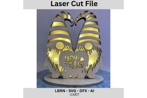 Gnomos San Valentín para corte láser y CNC, archivos SVG y DXF