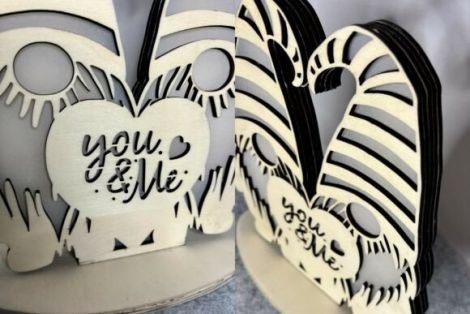 Gnomos San Valentín para corte láser y CNC, archivos SVG y DXF