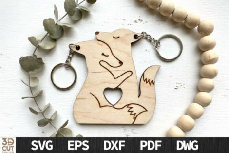 Paquete de llaveros con forma de corazón para parejas para corte láser