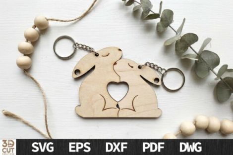 Paquete de llaveros con forma de corazón para parejas para corte láser