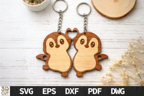 Paquete de llaveros con forma de corazón para parejas para corte láser