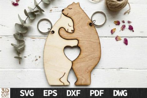 Paquete de llaveros con forma de corazón para parejas para corte láser