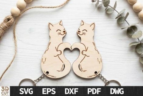 Paquete de llaveros con forma de corazón para parejas para corte láser