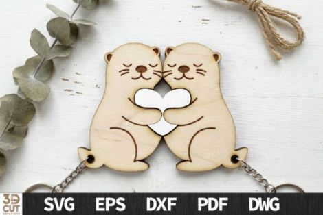 Paquete de llaveros con forma de corazón para parejas para corte láser