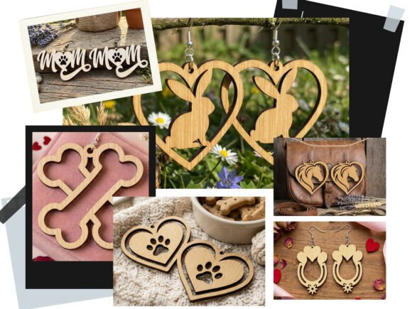Corazón de animal para corte láser y CNC, decoración para manualidades