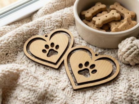 Corazón de animal para corte láser y CNC, decoración para manualidades
