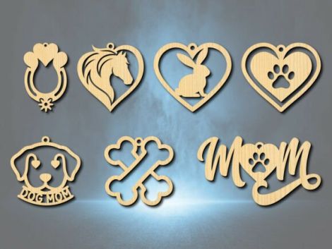 Corazón de animal para corte láser y CNC, decoración para manualidades