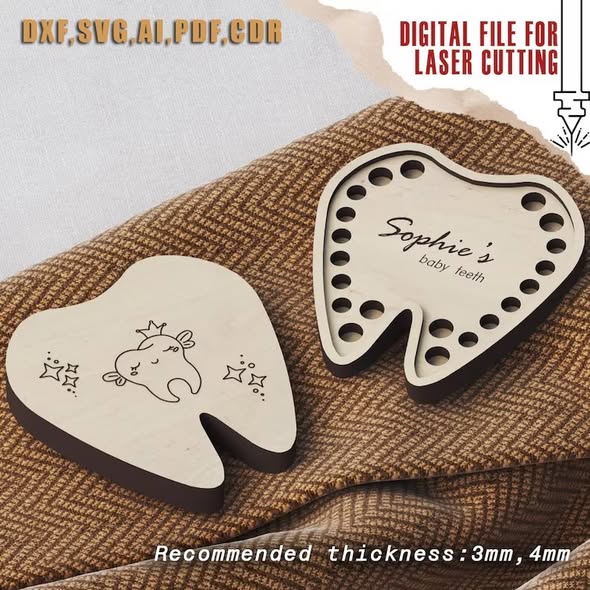 Caja decorativa Día del Padre para corte láser y CNC, archivos SVG y DXF incluidos