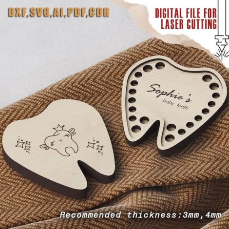 Caja decorativa Día del Padre para corte láser y CNC, archivos SVG y DXF incluidos