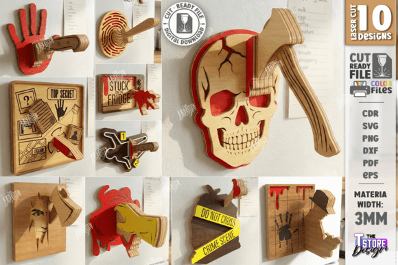 Diseño Crímenes Reales para Corte por Laser CNC Router