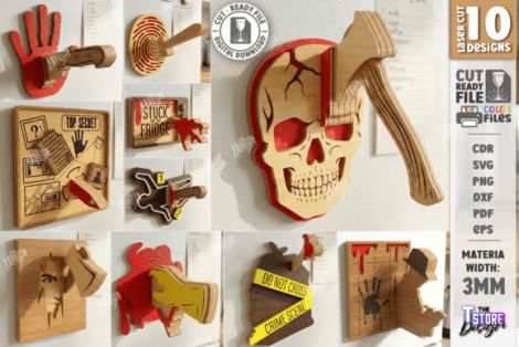 Diseño Crímenes Reales para Corte por Laser CNC Router