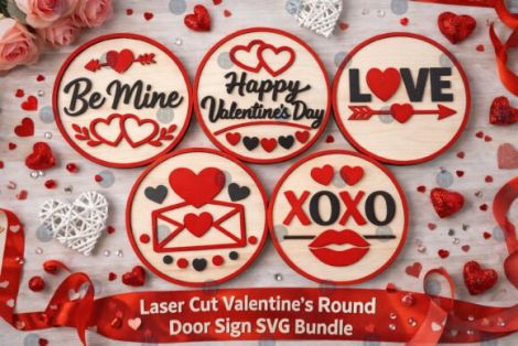 Decoración Día del Amor y la Amistad para corte láser, archivos SVG y DXF incluidos